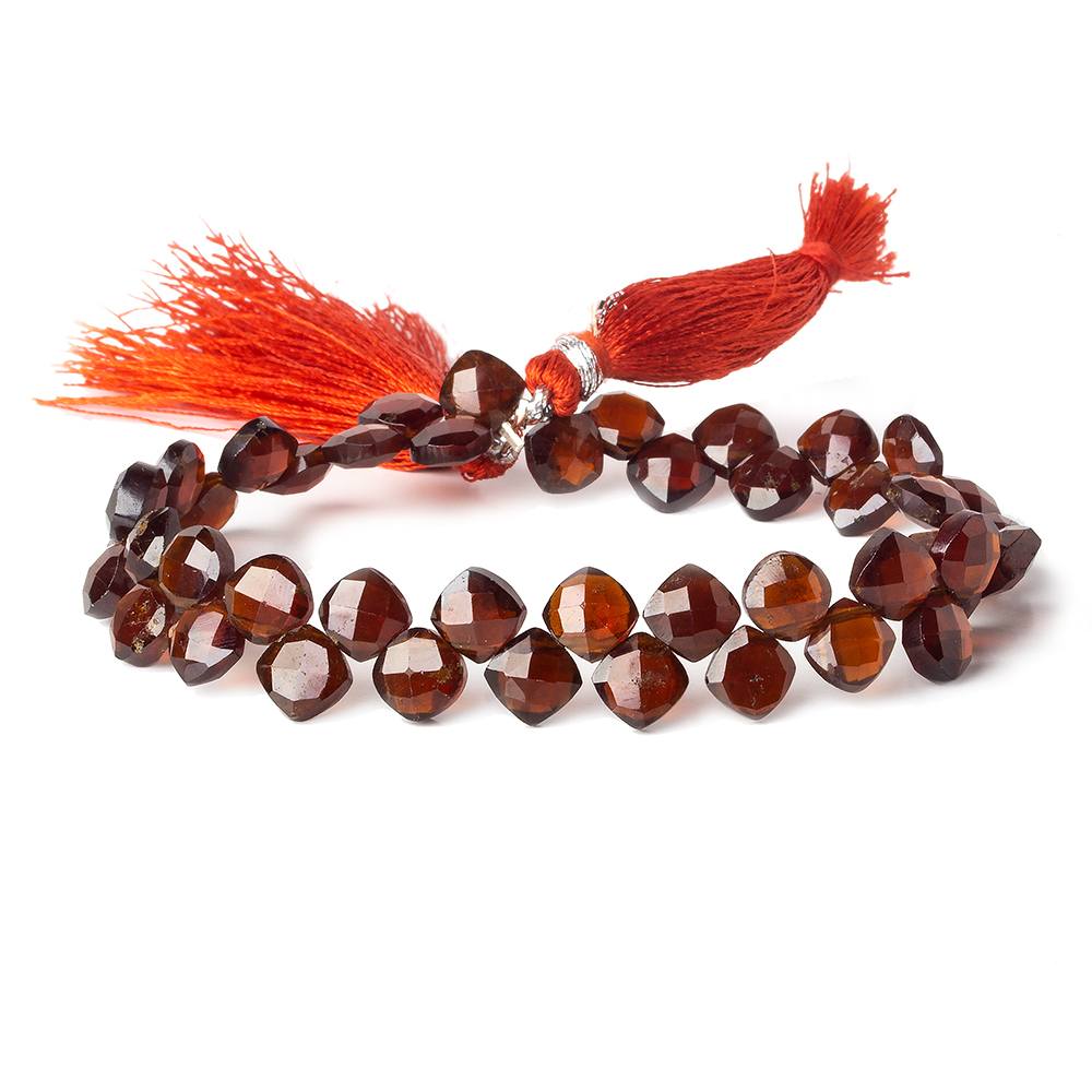 6x6mm Hessonite Garnet faceted pillow beads 7.5 inch 44 pieces A
