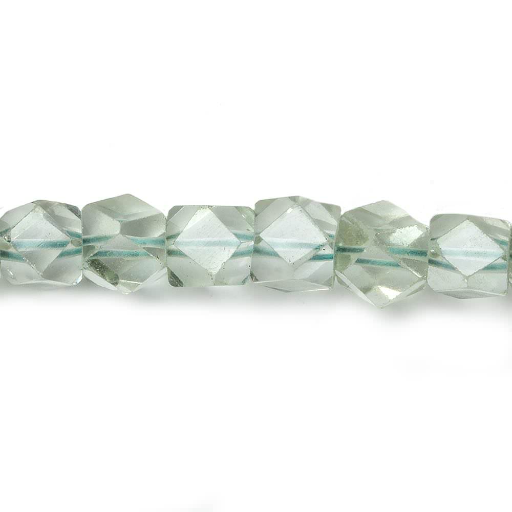 6mm Prasiolite faceted nugget beads 9.5 inch 40beads