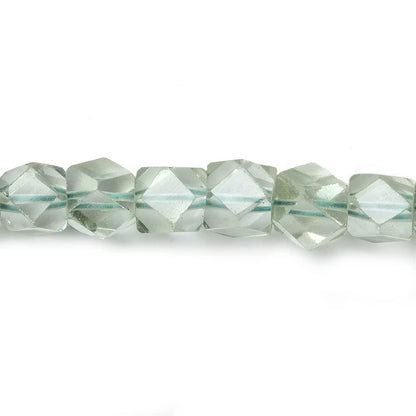 6mm Prasiolite faceted nugget beads 9.5 inch 40beads