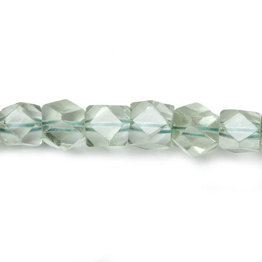 6mm Prasiolite faceted nugget beads 9.5 inch 40beads