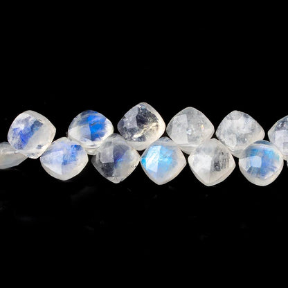 6x6mm Rainbow Moonstone Faceted Pillows 7 inch 47 beads A