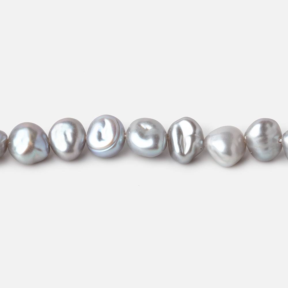 6x7-7x8mm Silver Keshi Side Drilled Freshwater Pearl Beads 16 inch 65 pieces
