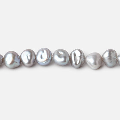 6x7-7x8mm Silver Keshi Side Drilled Freshwater Pearl Beads 16 inch 65 pieces