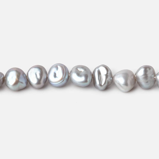 6x7-7x8mm Silver Keshi Side Drilled Freshwater Pearl Beads 16 inch 65 pieces