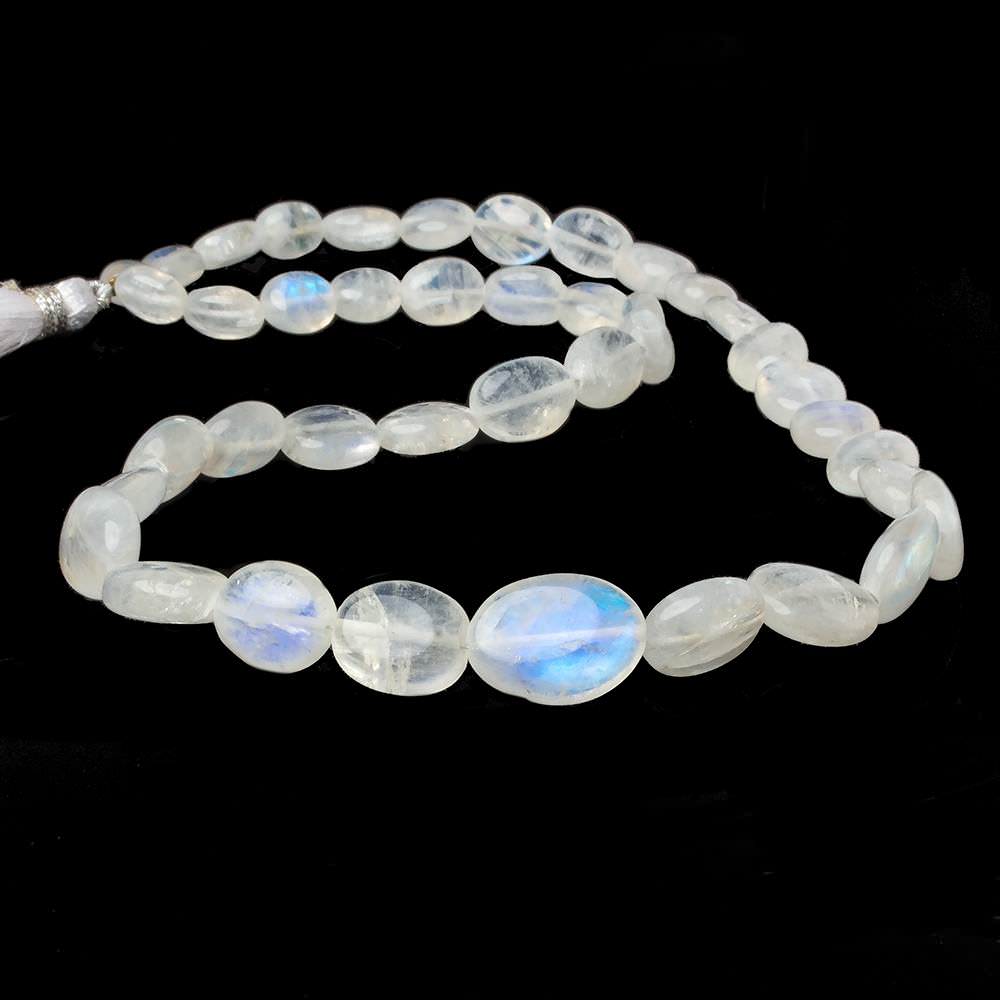 6x7-9x12mm Rainbow Moonstone Plain Oval Beads 18 inch 38 pcs