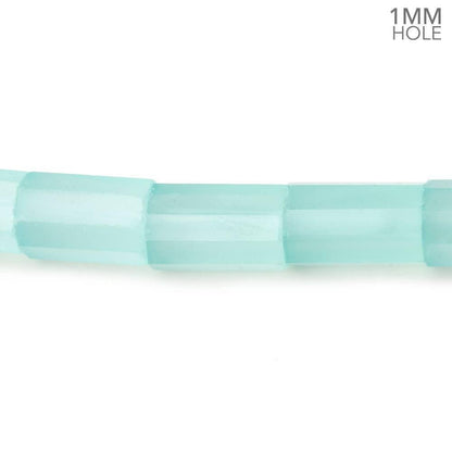 6x8-7x12mm Seafoam Blue Chalcedony faceted tubes 16 inch 40 large hole beads