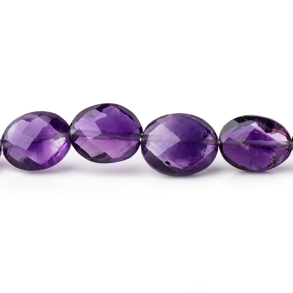 6x8-7x9mm Amethyst Straight Drill Faceted Oval Beads 8 inch 23 pieces