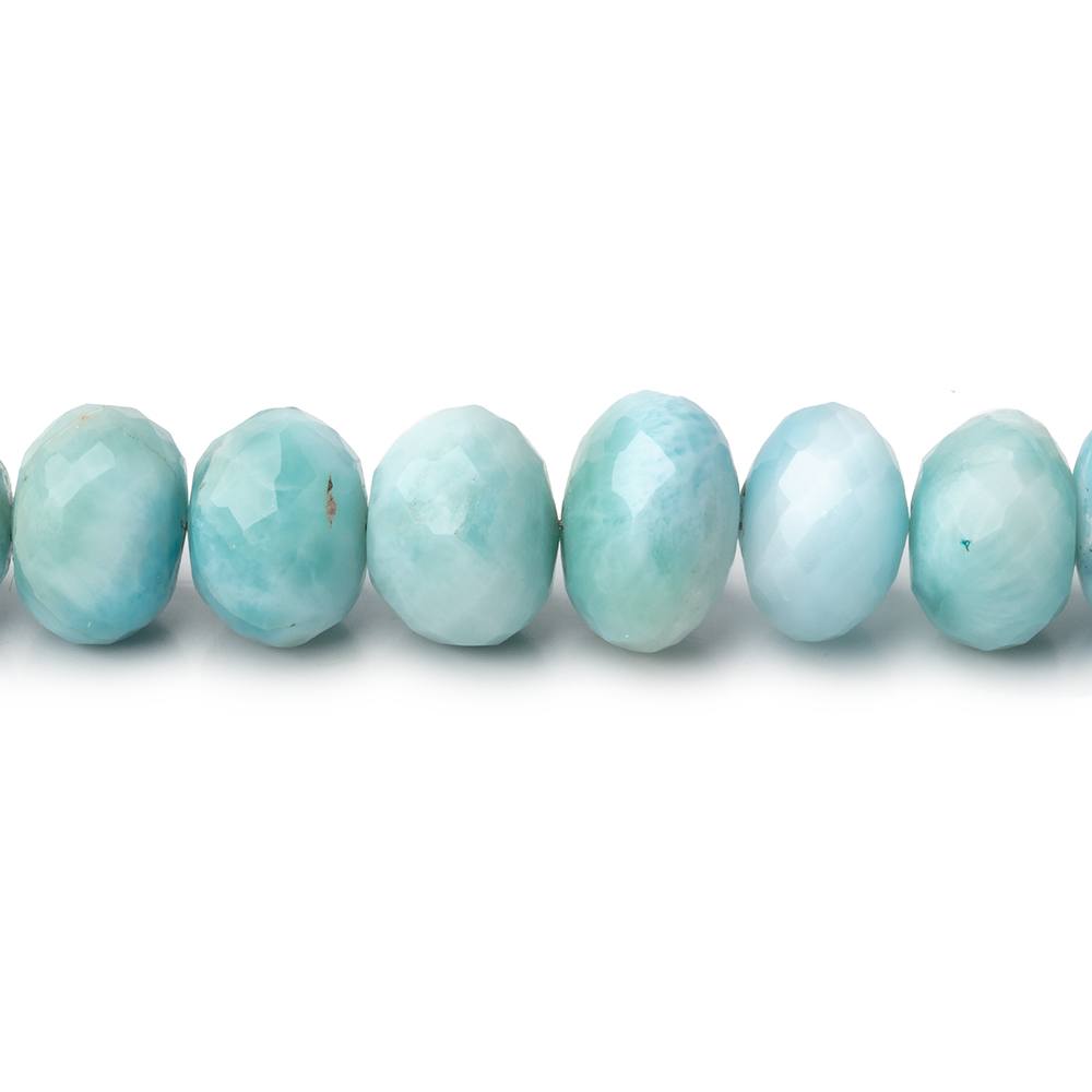 7-10.5mm Larimar Faceted Rondelle Beads 19 inch 88 pieces AA