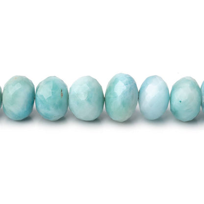 7-10.5mm Larimar Faceted Rondelle Beads 19 inch 88 pieces AA