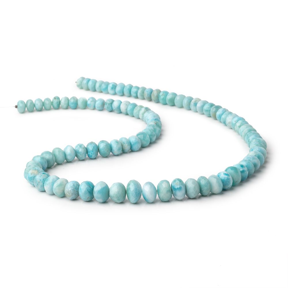 7-10.5mm Larimar Faceted Rondelle Beads 19 inch 88 pieces AA