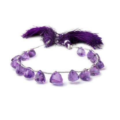 7-10mm Amethyst Faceted Trillion Beads 6.5 inch 15 pieces