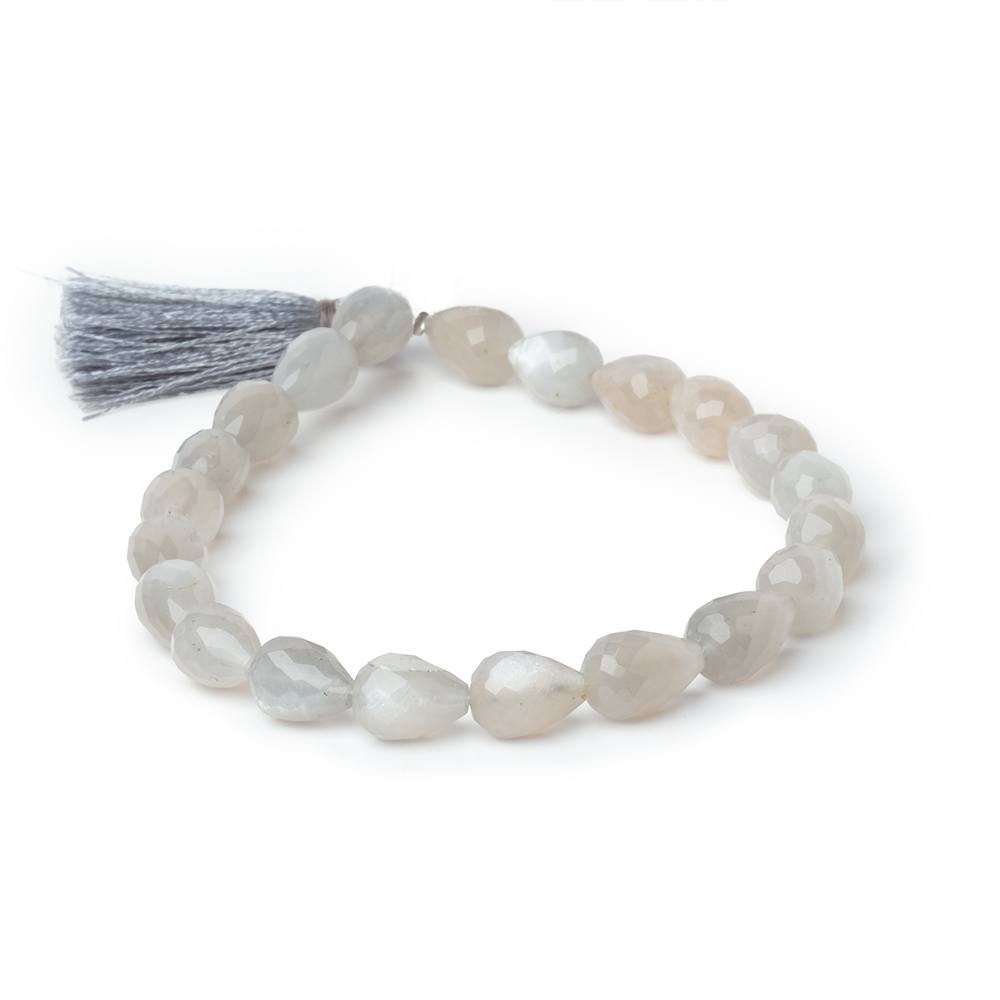 7-10mm Gray Moonstone Straight Drill Tear Drop 7.25 in 20 Beads