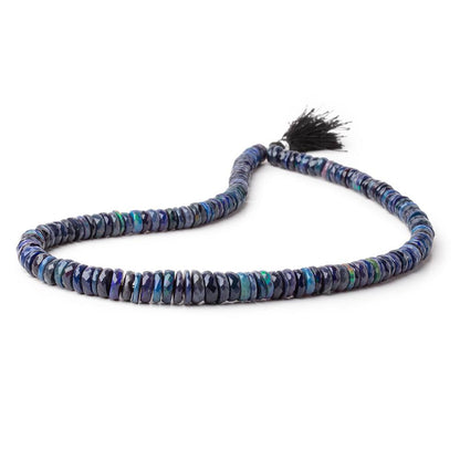 7-10mm Indigo Ethiopian Opal Faceted Heishi Beads 16 inch 160 pieces AA