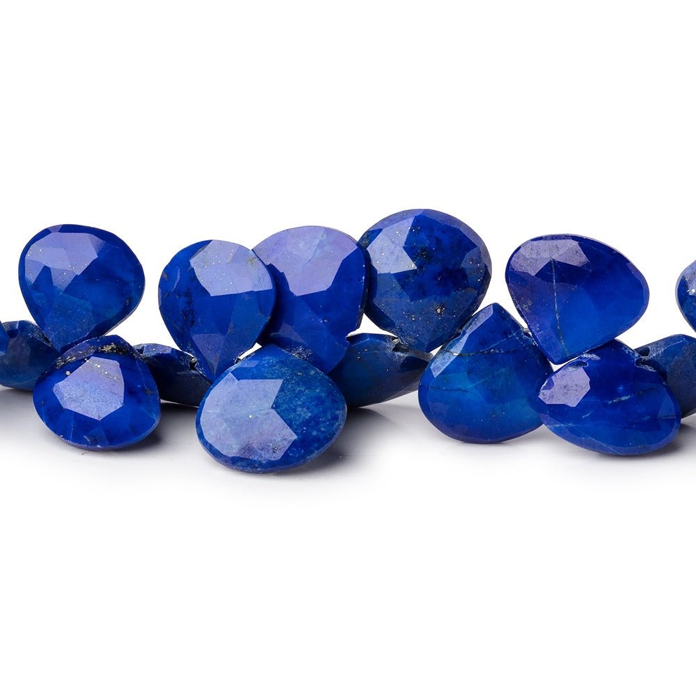 7-10mm Lapis Lazuli Faceted Heart Beads 8 inch 50 pieces