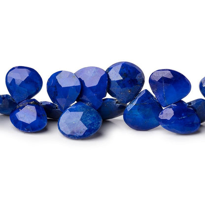 7-10mm Lapis Lazuli Faceted Heart Beads 8 inch 50 pieces
