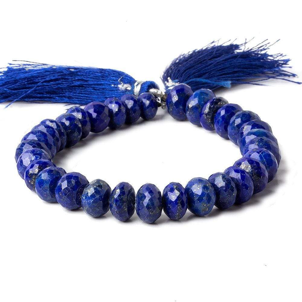 9mm Lapis Lazuli Faceted Rondelles 7.5 inch 31 pieces