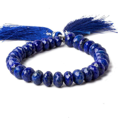 9mm Lapis Lazuli Faceted Rondelles 7.5 inch 31 pieces