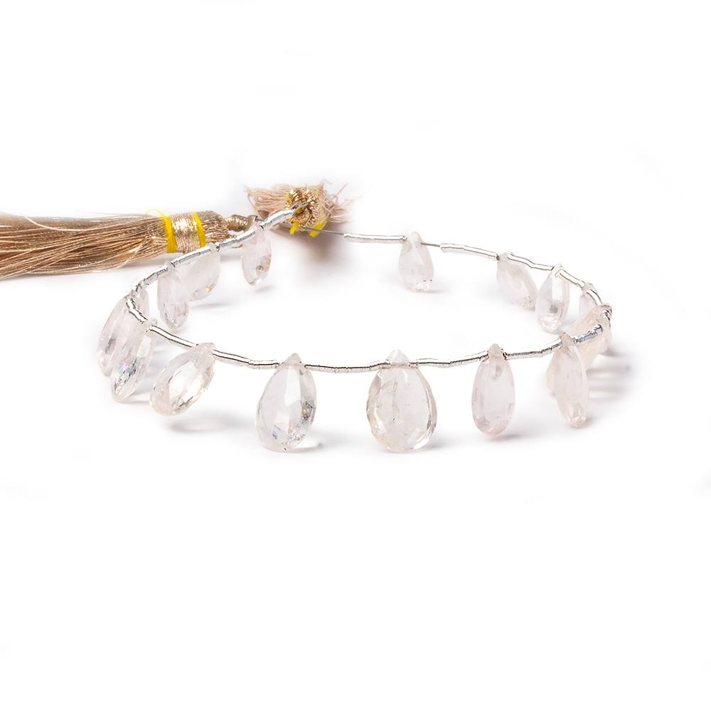 7-10mm Morganite Pear Briolette 7.25 inch 17 pieces