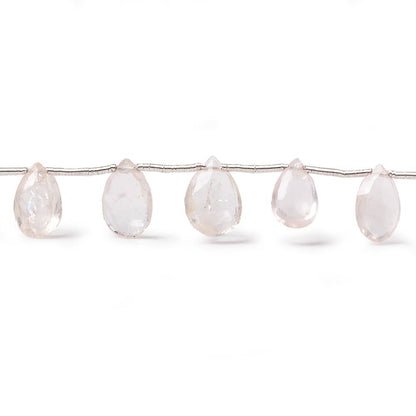 7-10mm Morganite Pear Briolette 7.25 inch 17 pieces