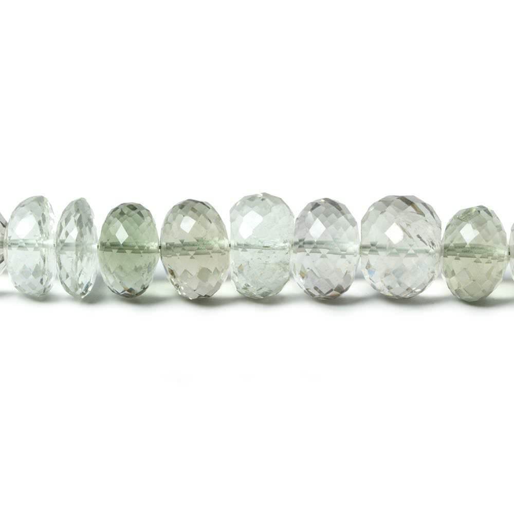 7-10mm Prasiolite Faceted Rondelle Beads 16 inch 74 pieces