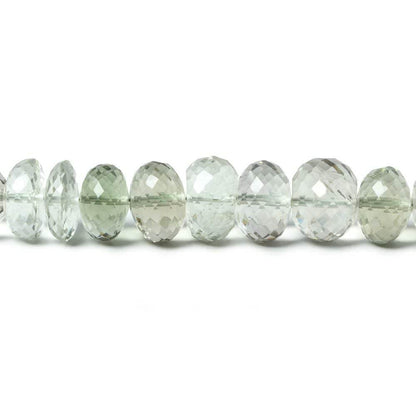 7-10mm Prasiolite Faceted Rondelle Beads 16 inch 74 pieces