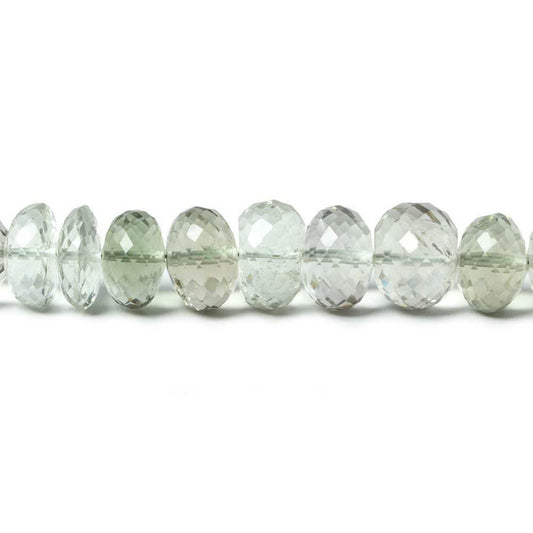 7-10mm Prasiolite Faceted Rondelle Beads 16 inch 74 pieces