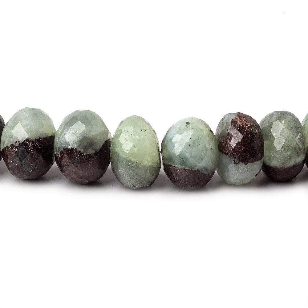 7-10mm Prehnite and Matrix Beads Faceted Rondelle 16 inch 64 pieces