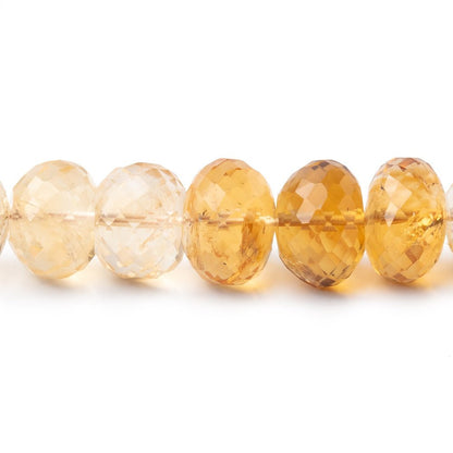 7-10mm Shaded Citrine Faceted Rondelle & Round 16 inch 52 Beads