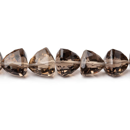 8-10mm Smoky Quartz Faceted Trillion Beads 16 inch 46 pieces