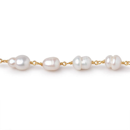 7-11mm Cream Baroque Pearls on Vermeil Chain