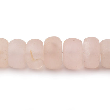 7-11mm Matte Morganite Plain Rondelle Beads 16 inch 78 pieces