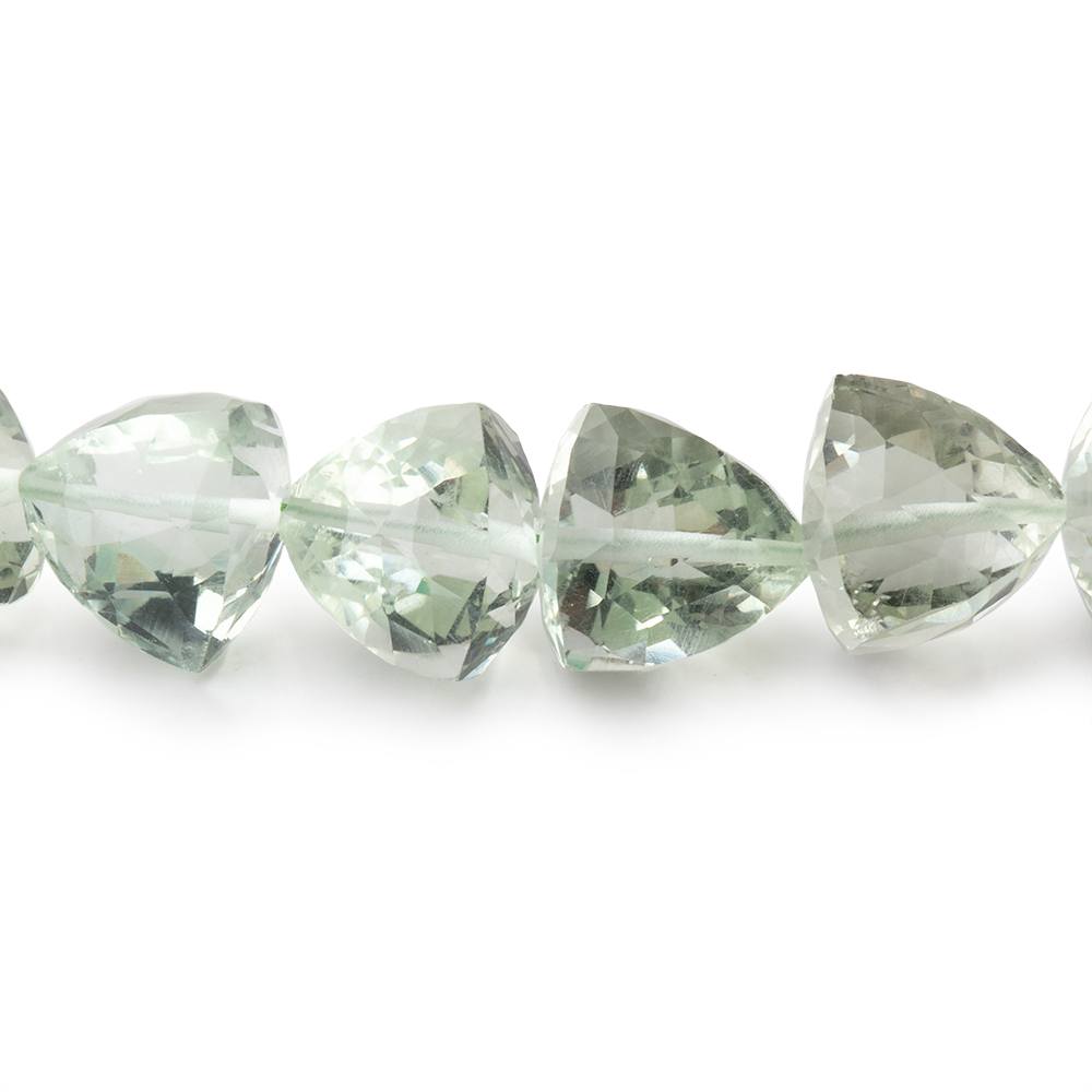 7-11mm Prasiolite Straight Drilled Trillion Beads 16 inch 50 pieces