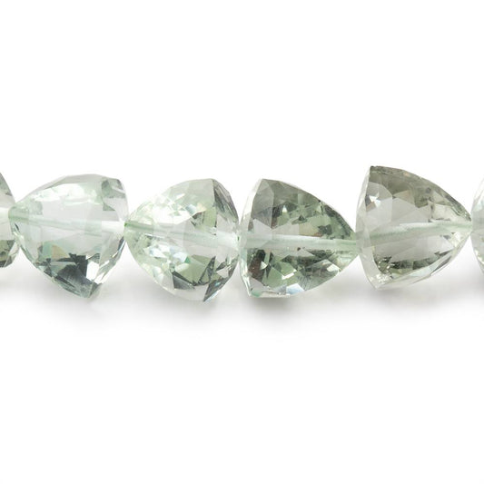 7-11mm Prasiolite Straight Drilled Trillion Beads 16 inch 50 pieces