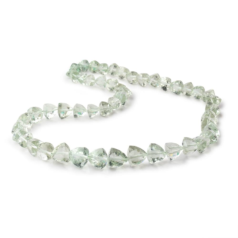 7-11mm Prasiolite Straight Drilled Trillion Beads 16 inch 50 pieces
