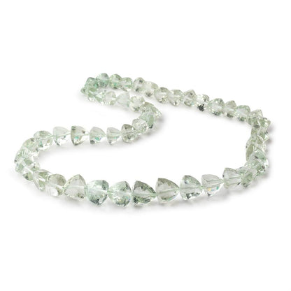 7-11mm Prasiolite Straight Drilled Trillion Beads 16 inch 50 pieces