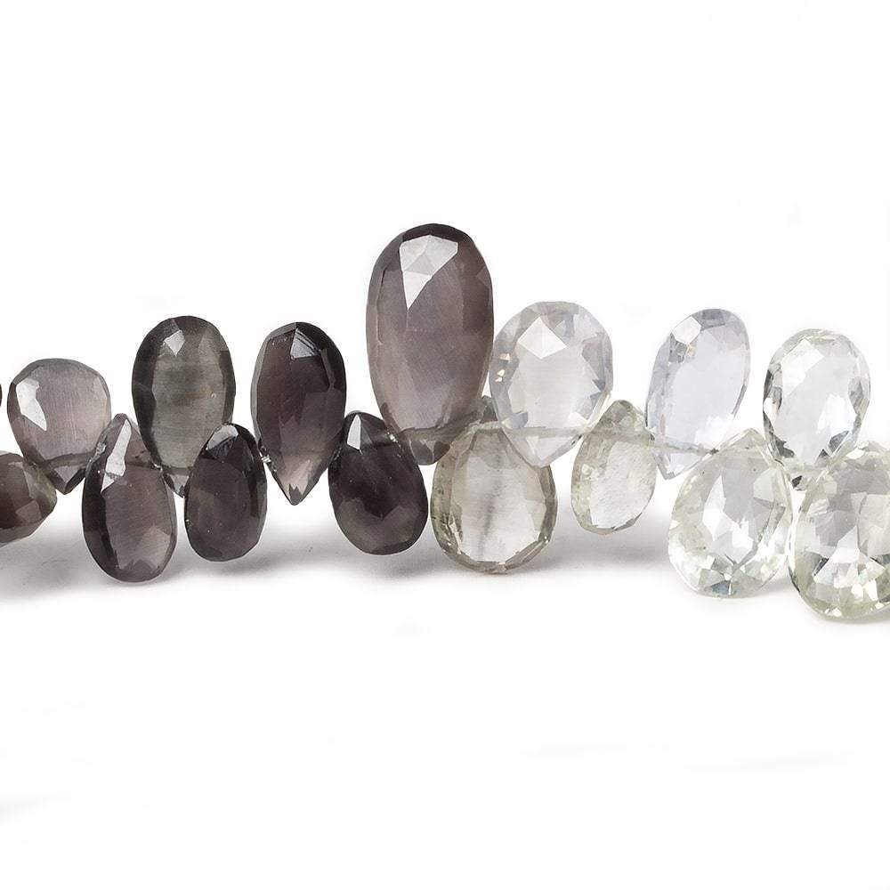 7-11mm  Silimanite Faceted Pears 7.75 inch 67 pieces