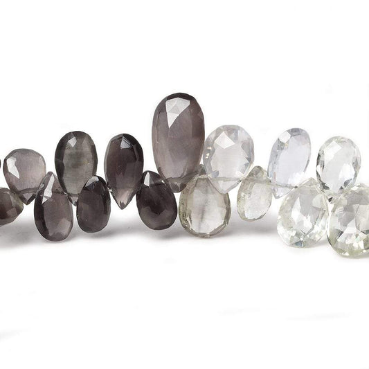 7-11mm  Silimanite Faceted Pears 7.75 inch 67 pieces