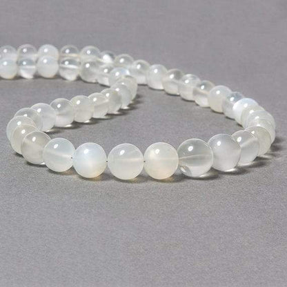 7-11mm White Moonstone Plain Round 49 pcs
