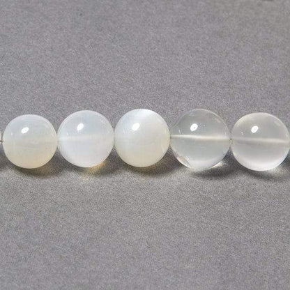 7-11mm White Moonstone Plain Round 49 pcs