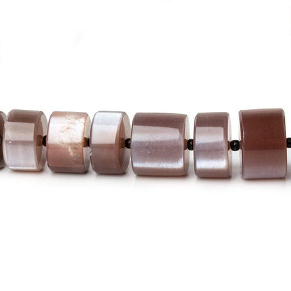 7-12.5mm Chocolate Brown Moonstone plain heshi beads 14 inch 56 pieces