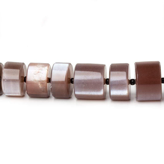 7-12.5mm Chocolate Brown Moonstone plain heshi beads 14 inch 56 pieces