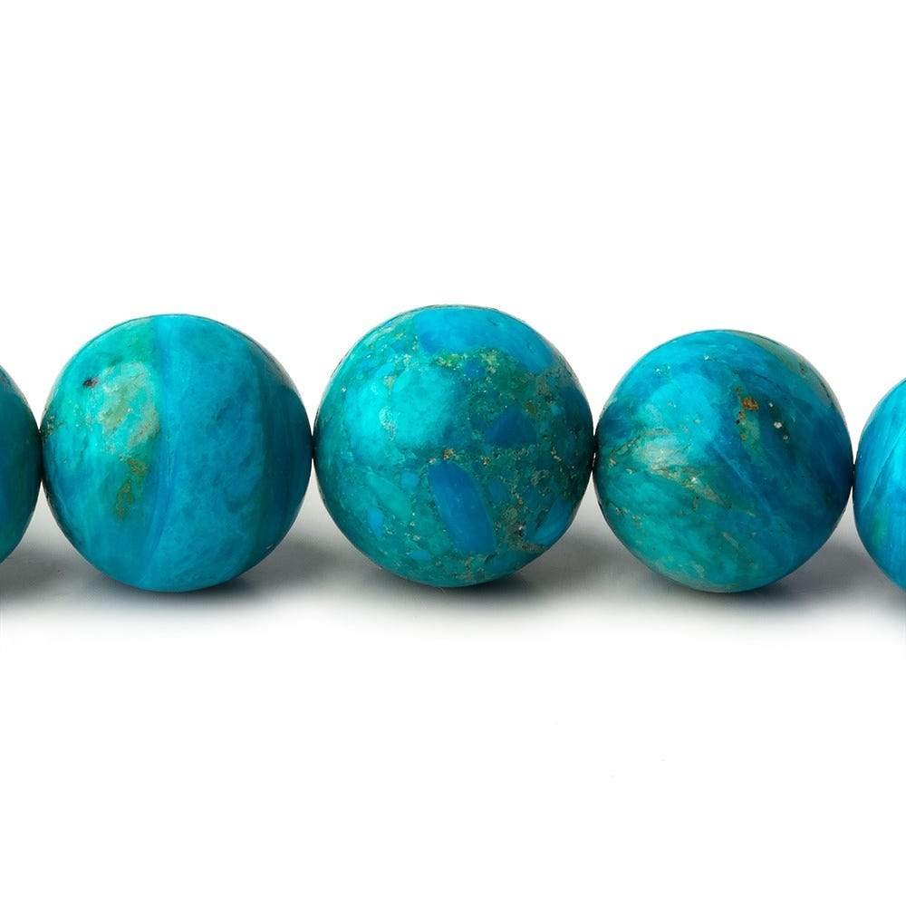 7-12.5mm Peruvian Blue Opalina plain rounds 19 inch 58 beads AAA