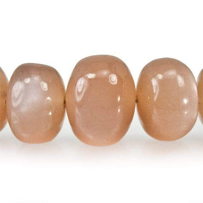 7-12mm Blush Peach Moonstone Plain Rondelle Beads 16 inch 77 pieces