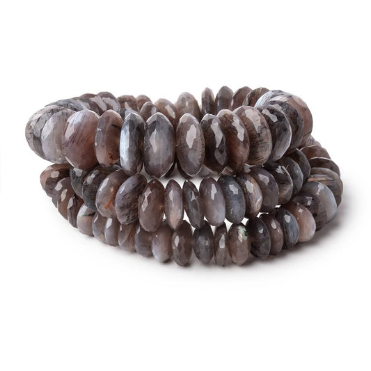 7-12mm Chocolate Moonstone German Faceted Rondelles 16 inch 100 Beads