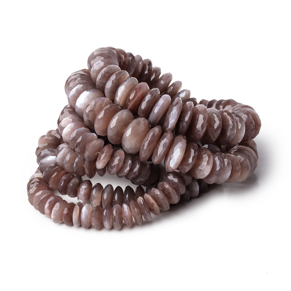 7-12mm Chocolate Moonstone German Faceted Rondelles 16 inch 109 Beads