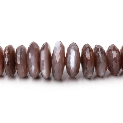 7-12mm Chocolate Moonstone German Faceted Rondelles 16 inch 109 Beads