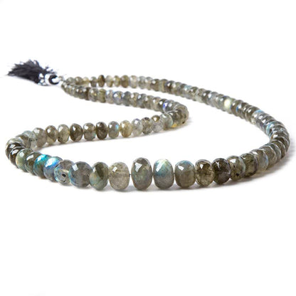7-12mm Labradorite Faceted Rondelle 16 Inch 92 pieces