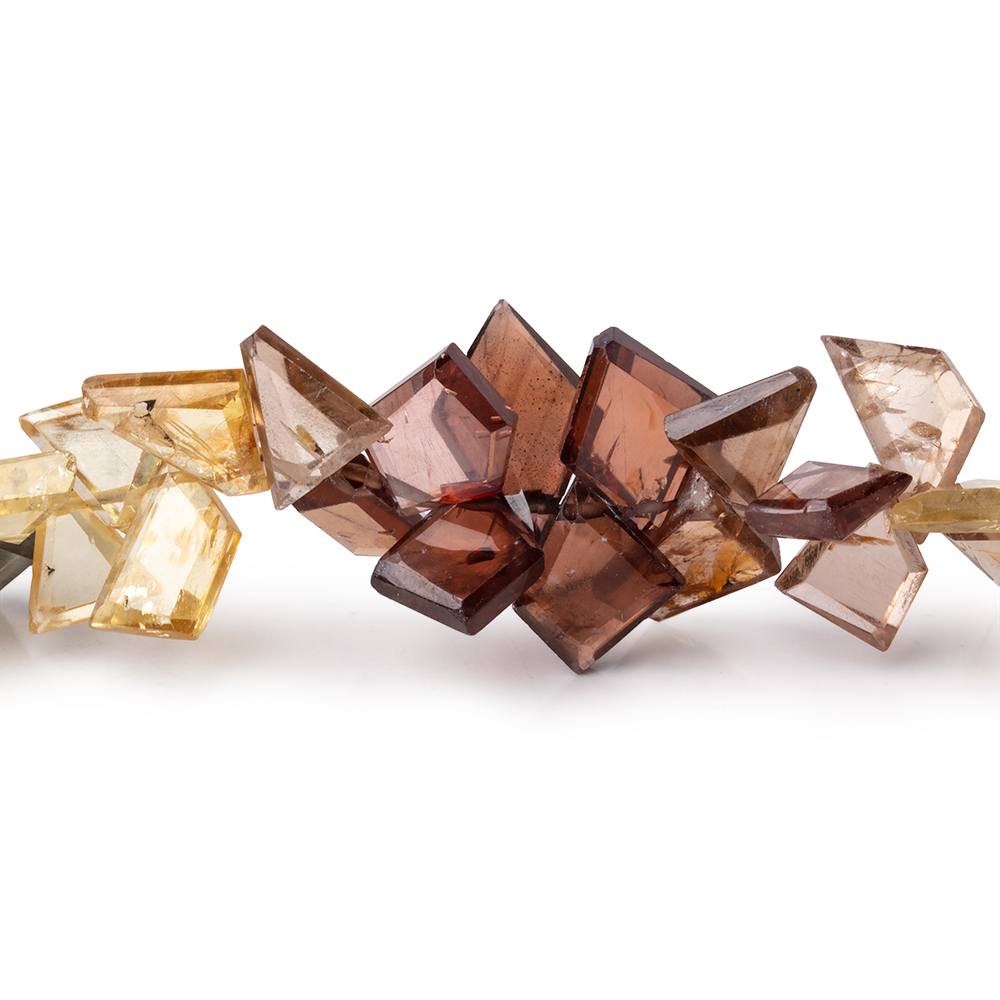 7-12mm Multi Color Golden Zircon Faceted Freeform 7.5 inch 72 Beads AAA