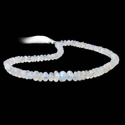 7-12mm Rainbow Moonstone faceted rondelle Beads 16 inch 97 pieces