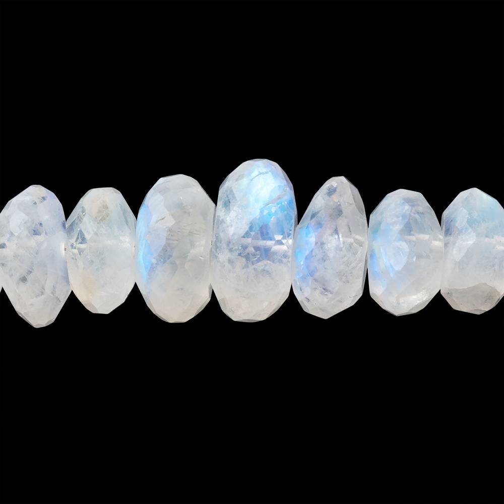 7-12mm Rainbow Moonstone faceted rondelle Beads 16 inch 97 pieces